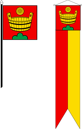 Fahne mit Mast und Flagge Geltwil